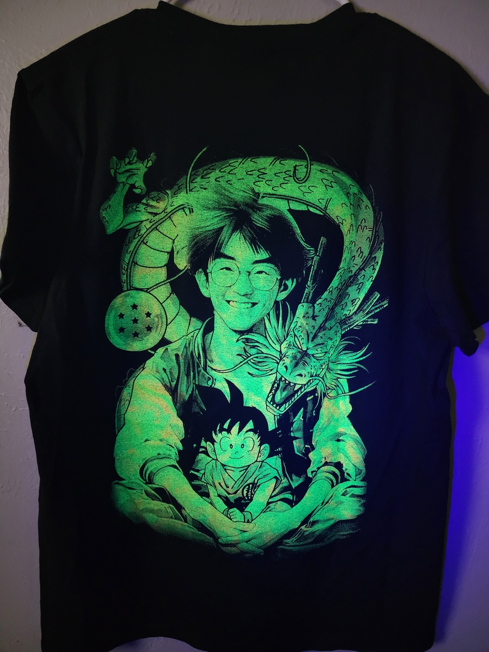 Black Dragonball Z Graphic Men’s T-Shirt with Fiery Anime UV Print - Picture 5 of 6